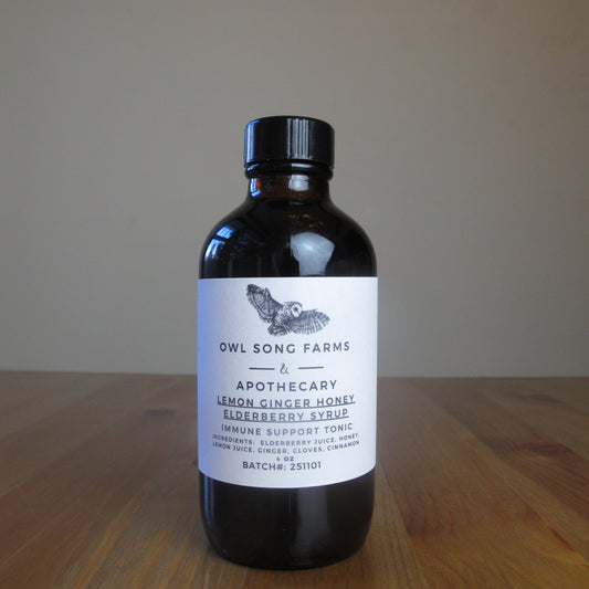 Lemon Ginger Honey Elderberry Syrup